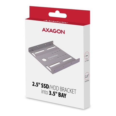 AXAGON Metal frame for mounting one 2.5" disk into one 3.5" position | RHD-125S AXAGON Metal frame for mounting one 2.5" disk into one 3.5" position | RHD-125S