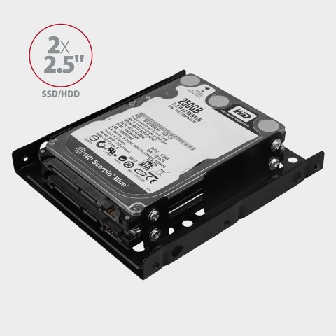 AXAGON Metal frame for mounting two 2.5" disks in a 3.5" position | RHD-225 AXAGON Metal frame for mounting two 2.5" disks in a 3.5" position | RHD-225