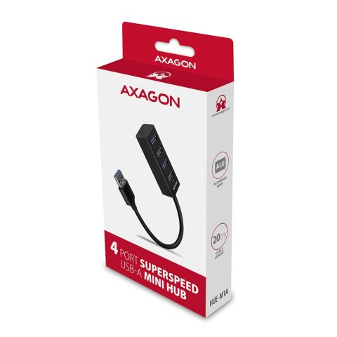 AXAGON Miniature metal four-port USB 3.2 Gen 1 hub | HUE-M1A AXAGON Miniature metal four-port USB 3.2 Gen 1 hub | HUE-M1A