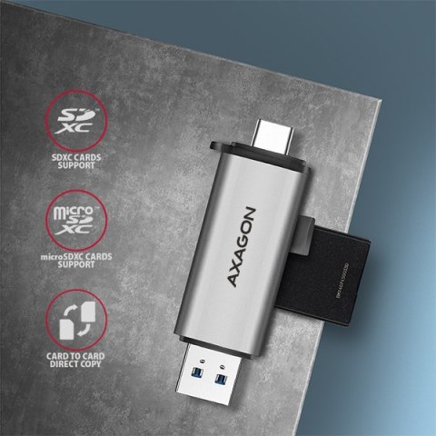 AXAGON Mobile USB 3.2 Gen 1card reader with USB-C and USB-A connectors | CRE-SAC AXAGON Mobile USB 3.2 Gen 1card reader with USB-C and USB-A connectors | CRE-SAC