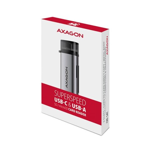 AXAGON Mobile USB 3.2 Gen 1card reader with USB-C and USB-A connectors | CRE-SAC AXAGON Mobile USB 3.2 Gen 1card reader with USB-C and USB-A connectors | CRE-SAC