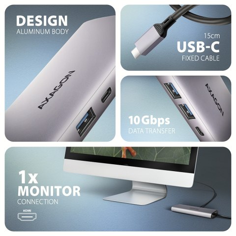AXAGON Multi port USB-C 10Gbps hub | HMC-6G2L AXAGON Multi port USB-C 10Gbps hub | HMC-6G2L