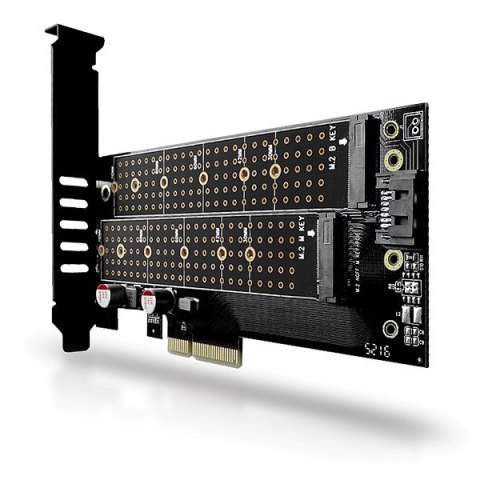 AXAGON PCI-Express x4 adapter to connect up to two M.2 disks to a computer | PCEM2-D AXAGON PCI-Express x4 adapter to connect up to two M.2 disks to a computer | PCEM2-D