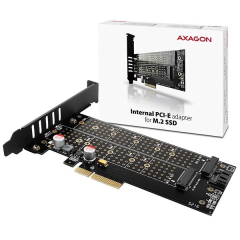 AXAGON PCI-Express x4 adapter to connect up to two M.2 disks to a computer | PCEM2-D AXAGON PCI-Express x4 adapter to connect up to two M.2 disks to a computer | PCEM2-D