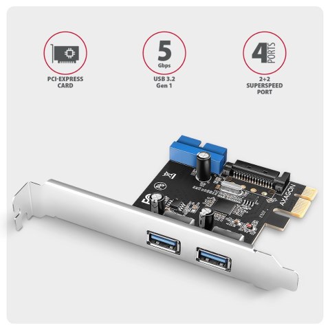 AXAGON PCI-Express card with a pair of internal and a pair of external USB 5Gbps ports | PCEU-232RS AXAGON PCI-Express card with a pair of internal and a pair of external USB 5Gbps ports | PCEU-232RS