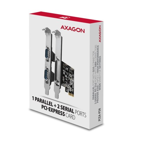 AXAGON PCI-Express card with one parallel and two serial ports 250 kbps | PCEA-PSN AXAGON PCI-Express card with one parallel and two serial ports 250 kbps | PCEA-PSN