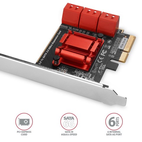 AXAGON PCIe Controller 6x SATA 6G | PCES-SA6 AXAGON PCIe Controller 6x SATA 6G | PCES-SA6