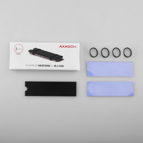 AXAGON Passive aluminum heatsink for all M.2 SSDs, size 2280, high 3 mm | CLR-M2L3 AXAGON Passive aluminum heatsink for all M.2 SSDs, size 2280, high 3 mm | CLR-M2L3