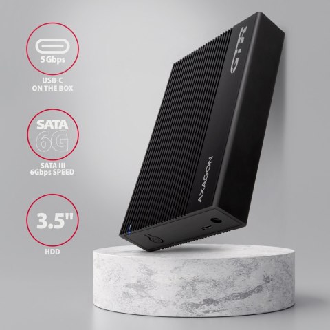 AXAGON Ribbed aluminum USB 3.2 Gen 1 - SATA 6G external box for 3.5" HDD AXAGON Ribbed aluminum USB 3.2 Gen 1 - SATA 6G external box for 3.5" HDD