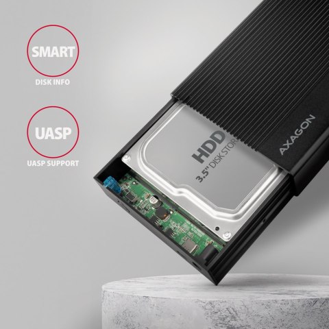 AXAGON Ribbed aluminum USB 3.2 Gen 1 - SATA 6G external box for 3.5" HDD AXAGON Ribbed aluminum USB 3.2 Gen 1 - SATA 6G external box for 3.5" HDD