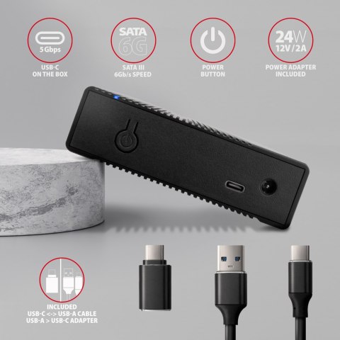 AXAGON Ribbed aluminum USB 3.2 Gen 1 - SATA 6G external box for 3.5" HDD AXAGON Ribbed aluminum USB 3.2 Gen 1 - SATA 6G external box for 3.5" HDD