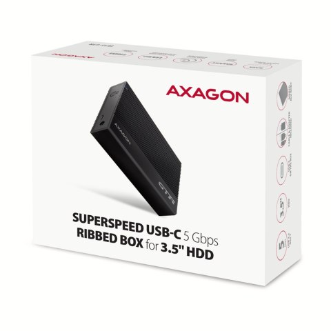 AXAGON Ribbed aluminum USB 3.2 Gen 1 - SATA 6G external box for 3.5" HDD AXAGON Ribbed aluminum USB 3.2 Gen 1 - SATA 6G external box for 3.5" HDD