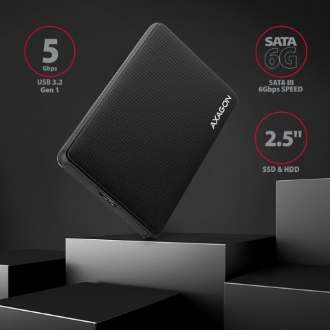 AXAGON Screwless USB 3.2 Gen 1 - SATA 6G external box for 2.5" SSD/HDD AXAGON Screwless USB 3.2 Gen 1 - SATA 6G external box for 2.5" SSD/HDD