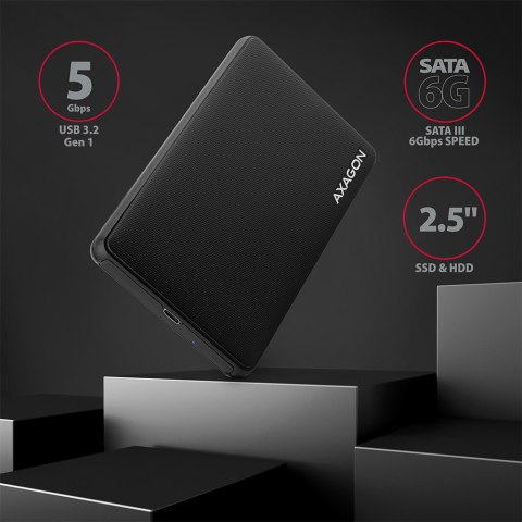 AXAGON Screwless USB 3.2 Gen 1 - SATA 6G external box for 2.5" SSD/HDD AXAGON Screwless USB 3.2 Gen 1 - SATA 6G external box for 2.5" SSD/HDD