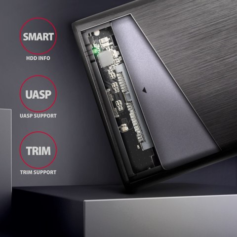 AXAGON Screwless aluminum USB 3.2 Gen 1 - SATA 6G external box for 2.5" SSD/HDD AXAGON Screwless aluminum USB 3.2 Gen 1 - SATA 6G external box for 2.5" SSD/HDD