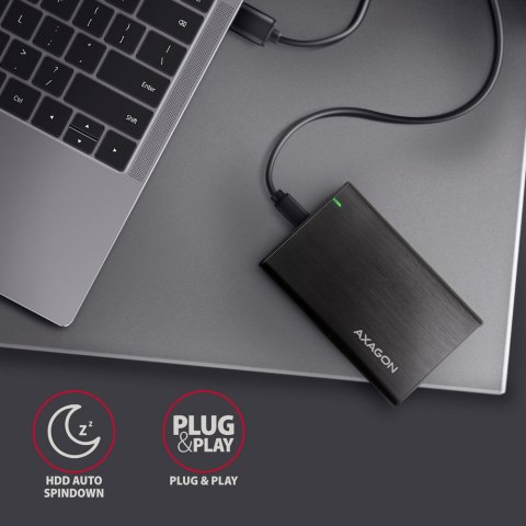 AXAGON Screwless aluminum USB 3.2 Gen 1 - SATA 6G external box for 2.5" SSD/HDD AXAGON Screwless aluminum USB 3.2 Gen 1 - SATA 6G external box for 2.5" SSD/HDD