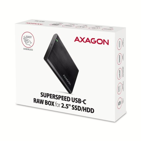 AXAGON Screwless aluminum USB 3.2 Gen 1 - SATA 6G external box for 2.5" SSD/HDD AXAGON Screwless aluminum USB 3.2 Gen 1 - SATA 6G external box for 2.5" SSD/HDD