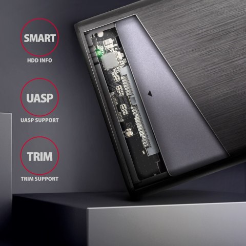 AXAGON Screwless aluminum USB 3.2 Gen 1 - SATA 6G external box for 2.5" SSD/HDD AXAGON Screwless aluminum USB 3.2 Gen 1 - SATA 6G external box for 2.5" SSD/HDD
