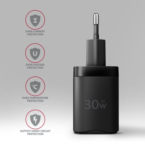 AXAGON Sil wallcharger 2x port (USB-A + USB-C), 30W | ACU-PQ30 AXAGON Sil wallcharger 2x port (USB-A + USB-C), 30W | ACU-PQ30