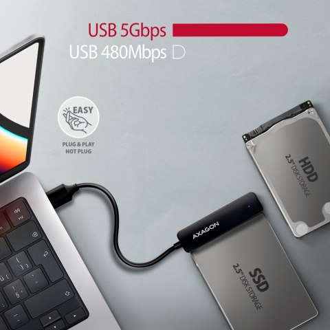 AXAGON USB-A 5Gbps SLIM adapter for 2.5" SSD/HDD | ADSA-FP2A AXAGON USB-A 5Gbps SLIM adapter for 2.5" SSD/HDD | ADSA-FP2A