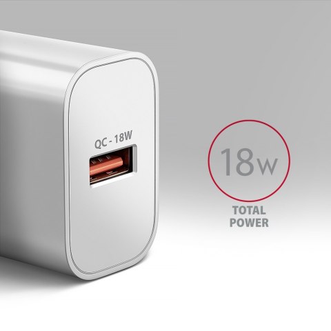 AXAGON Wallcharger 1x port USB-A, QC3.0/AFC/FCP/Apple, 18W | ACU-QC18W AXAGON Wallcharger 1x port USB-A, QC3.0/AFC/FCP/Apple, 18W | ACU-QC18W