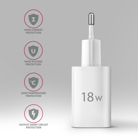 AXAGON Wallcharger 1x port USB-A, QC3.0/AFC/FCP/Apple, 18W | ACU-QC18W AXAGON Wallcharger 1x port USB-A, QC3.0/AFC/FCP/Apple, 18W | ACU-QC18W