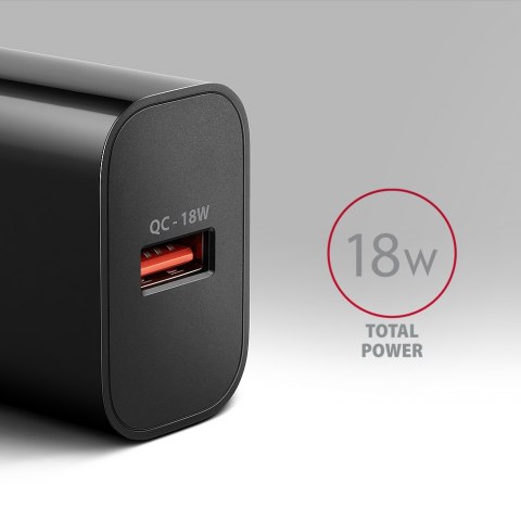 AXAGON Wallcharger 1x port USB-A, QC3.0/AFC/FCP/Apple, 18W | ACU-QC18 AXAGON Wallcharger 1x port USB-A, QC3.0/AFC/FCP/Apple, 18W | ACU-QC18