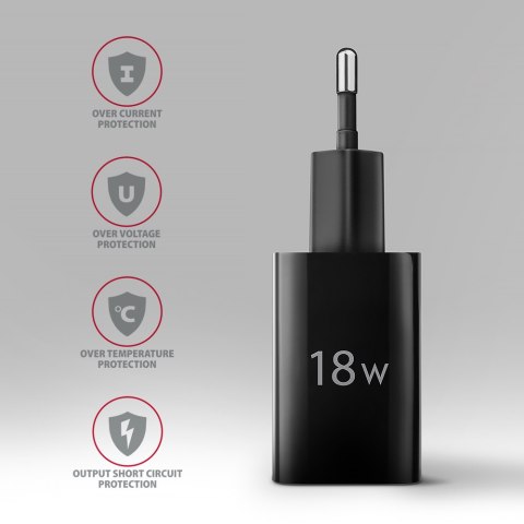 AXAGON Wallcharger 1x port USB-A, QC3.0/AFC/FCP/Apple, 18W | ACU-QC18 AXAGON Wallcharger 1x port USB-A, QC3.0/AFC/FCP/Apple, 18W | ACU-QC18