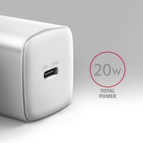 AXAGON Wallcharger 1x port USB-C, PD3.0 / PPS /QC4+/AFC/FCP/Apple, 20W | ACU-PD20W AXAGON Wallcharger 1x port USB-C, PD3.0 / PPS /QC4+/AFC/FCP/Apple, 20W | ACU-PD20W