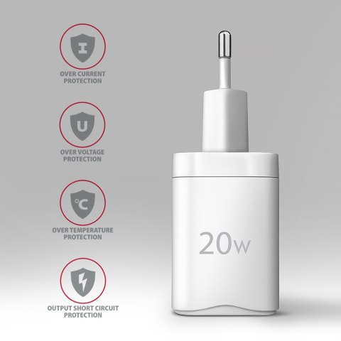 AXAGON Wallcharger 1x port USB-C, PD3.0 / PPS /QC4+/AFC/FCP/Apple, 20W | ACU-PD20W AXAGON Wallcharger 1x port USB-C, PD3.0 / PPS /QC4+/AFC/FCP/Apple, 20W | ACU-PD20W