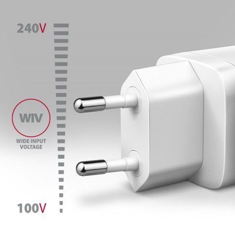 AXAGON Wallcharger 2x port (USB-A + USB-C), 20W | ACU-PQ20W AXAGON Wallcharger 2x port (USB-A + USB-C), 20W | ACU-PQ20W