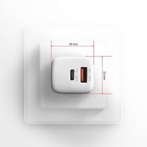 AXAGON Wallcharger 2x port (USB-A + USB-C), 20W | ACU-PQ20W AXAGON Wallcharger 2x port (USB-A + USB-C), 20W | ACU-PQ20W