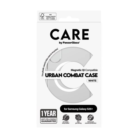 CARE by PanzerGlass Flagship Case Transparent Urban Combat w. White Qi Compatible Samsung Galaxy S25 | CARE CARE by PanzerGlass Flagship Case Transparent Urban Combat w. White Qi Compatible Samsung Galaxy S25 | CARE