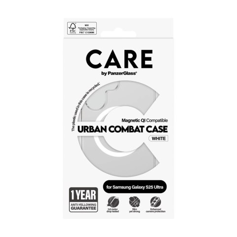 CARE by PanzerGlass Flagship Case Transparent Urban Combat w. White Qi Compatible Samsung Galaxy S25 | CARE CARE by PanzerGlass Flagship Case Transparent Urban Combat w. White Qi Compatible Samsung Galaxy S25 | CARE