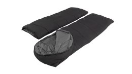 Easy Camp Raven Square Double 5°C, 220 x 150 cm, Two-way open-end, L-shaped, autolock, Teal, Black | Easy Camp