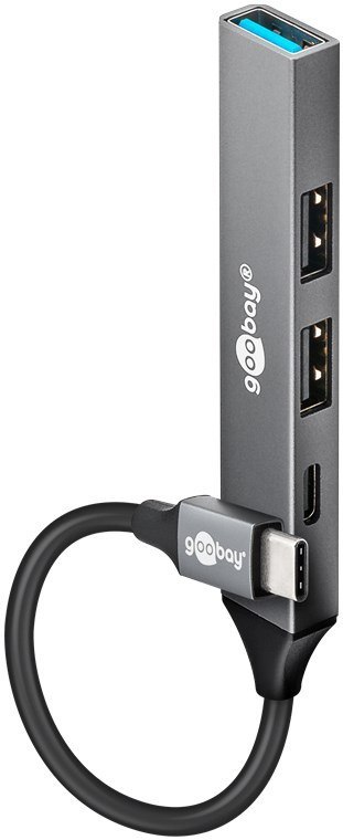 Goobay Slim 4-Port USB Hub, USB-C to USB-C/USB-A, 5 Gbit/s | 74459 Goobay Slim 4-Port USB Hub, USB-C to USB-C/USB-A, 5 Gbit/s | 74459