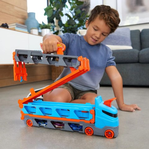 Hot Wheels Wyścigowy transporter 2w1 (GVG37) | Hot Wheels Hot Wheels Wyścigowy transporter 2w1 (GVG37) | Hot Wheels