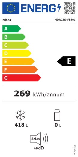 Midea Freezer | MDRC564FEE01 | Energy efficiency class E | Chest | Free standing | Height 82.5 cm | Total net capacity 418 L | W