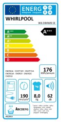 Whirlpool Dryer Machine with Heat Pump | W6 D84WB EE | Energy efficiency class A+++ | Front loading | 8 kg | LCD | Depth 65.6 cm