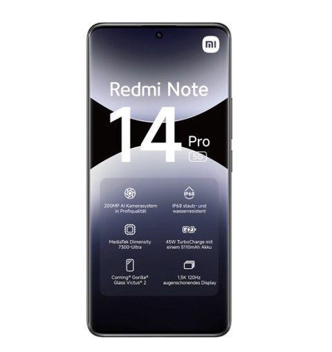 Xiaomi Redmi | Note 14 Pro | Midnight Black | 6.67 " | AMOLED | 1220 x 2712 pixels | Mediatek | Internal RAM 8 GB | 256 GB | Dua Xiaomi Redmi | Note 14 Pro | Midnight Black | 6.67 " | AMOLED | 1220 x 2712 pixels | Mediatek | Internal RAM 8 GB | 256 GB | Dua