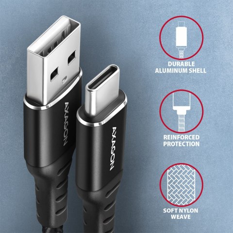 AXAGON Data and charging cable, 1.5 m | BUCM-AM15AB | USB Type-C to USB Type-A AXAGON Data and charging cable, 1.5 m | BUCM-AM15AB | USB Type-C to USB Type-A