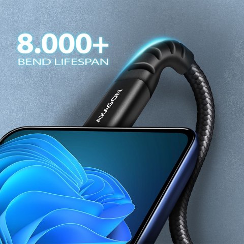 AXAGON Data and charging cable, 3 m | BUCM-CM30AB | USB Type C to USB Type C AXAGON Data and charging cable, 3 m | BUCM-CM30AB | USB Type C to USB Type C