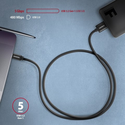 AXAGON Data and power suply cable, 1 m | BUMM3-CM10AB | USB Type C to USB Type Micro-B AXAGON Data and power suply cable, 1 m | BUMM3-CM10AB | USB Type C to USB Type Micro-B