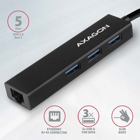 AXAGON SuperSpeed USB-A Hub and Gigabit LAN | HMA-GL3A AXAGON SuperSpeed USB-A Hub and Gigabit LAN | HMA-GL3A