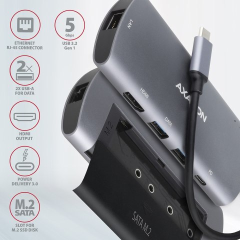 AXAGON SuperSpeed USB-C Combo 6in1 Hub | HMC-6M2 AXAGON SuperSpeed USB-C Combo 6in1 Hub | HMC-6M2