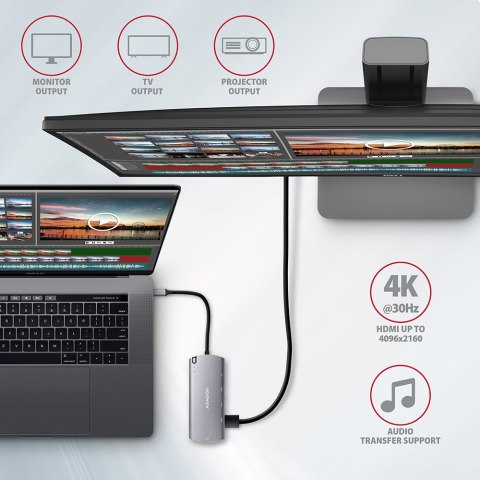 AXAGON SuperSpeed USB-C Combo 6in1 Hub | HMC-6M2 AXAGON SuperSpeed USB-C Combo 6in1 Hub | HMC-6M2