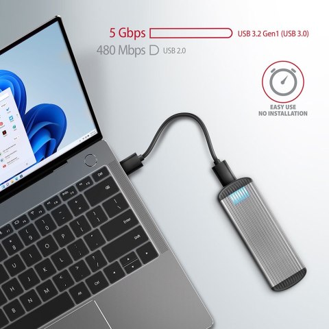 AXAGON SuperSpeed USB Micro-B - M.2 SATA SSD Ribbed Box | EEM2-SA AXAGON SuperSpeed USB Micro-B - M.2 SATA SSD Ribbed Box | EEM2-SA