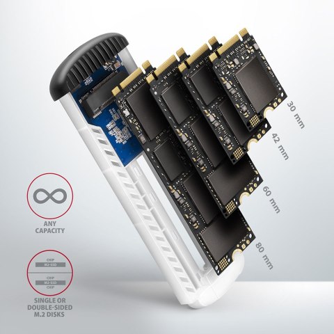 AXAGON SuperSpeed USB Micro-B - M.2 SATA SSD Ribbed Box | EEM2-SA AXAGON SuperSpeed USB Micro-B - M.2 SATA SSD Ribbed Box | EEM2-SA