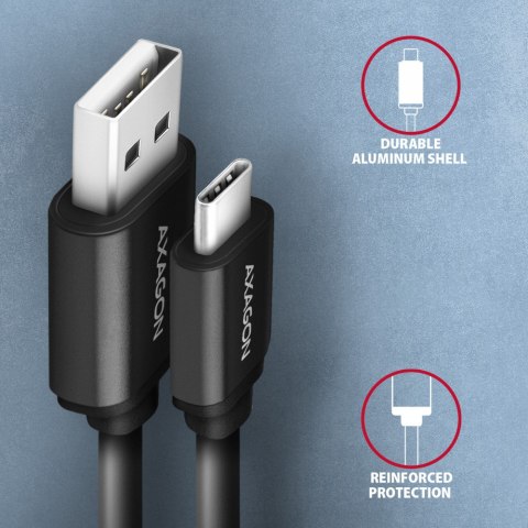 AXAGON Twister Cable, 1.1 m | BUCM-AM20TB | USB Type A to USB Type C AXAGON Twister Cable, 1.1 m | BUCM-AM20TB | USB Type A to USB Type C