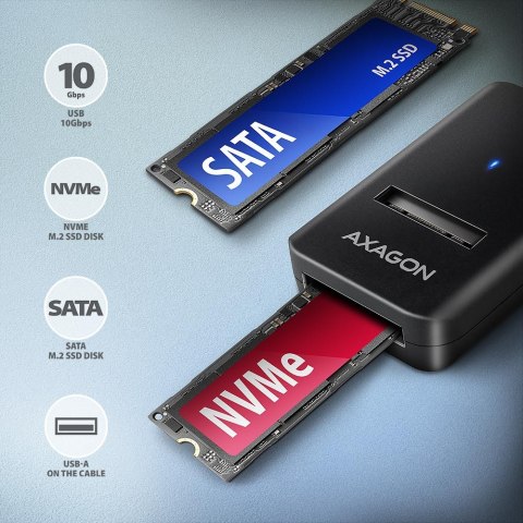 AXAGON USB-A 10Gbps - M.2 NVMe and SATA SSD Adapter | ADM2-AM AXAGON USB-A 10Gbps - M.2 NVMe and SATA SSD Adapter | ADM2-AM